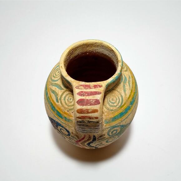 Rare Clay Pot Copy from Island of Kreta 1500 B.C. No 334 Greece Pottery - Picture 5 of 6